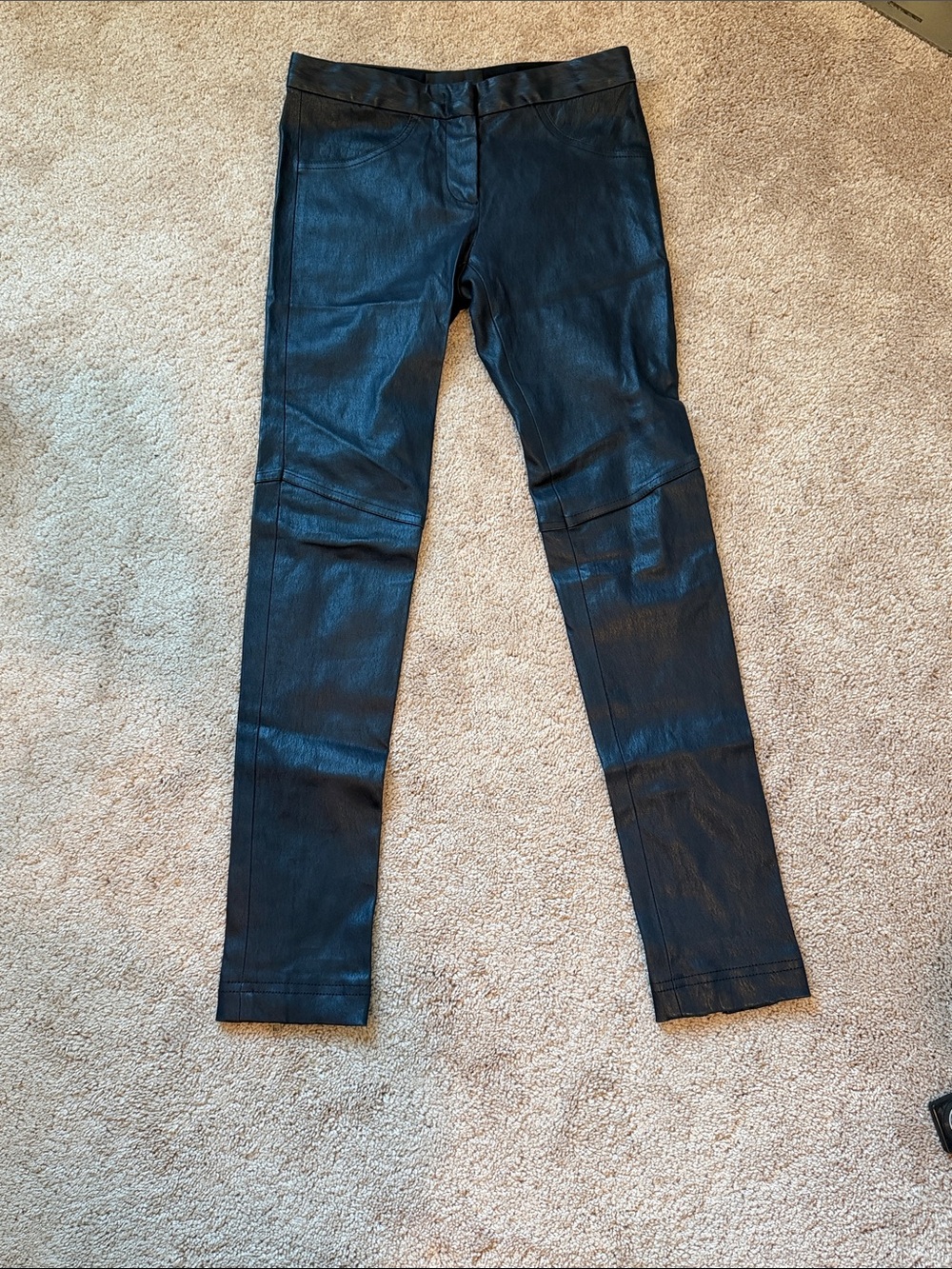 A.L.C. Black Leather Skinny Pants